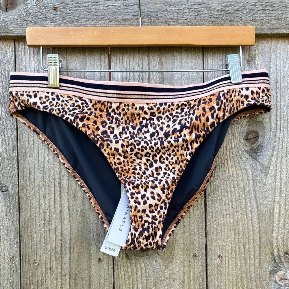 Monte & Lou Leopard Print Bikini Bottoms